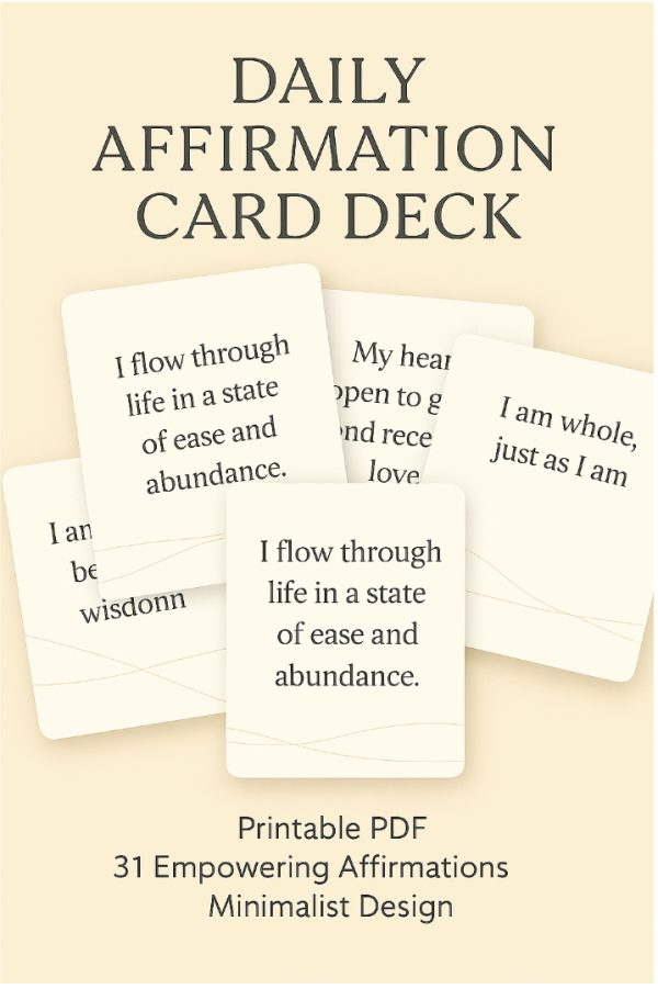 Product Image and Link for Daily Affirmation Card Deck (Printable)
